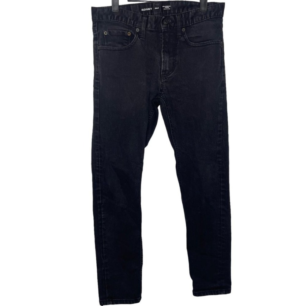 Old Navy Relaxed Slim Taper Built-In Flex Black Jeans 29x30 Mens Tapered Leg